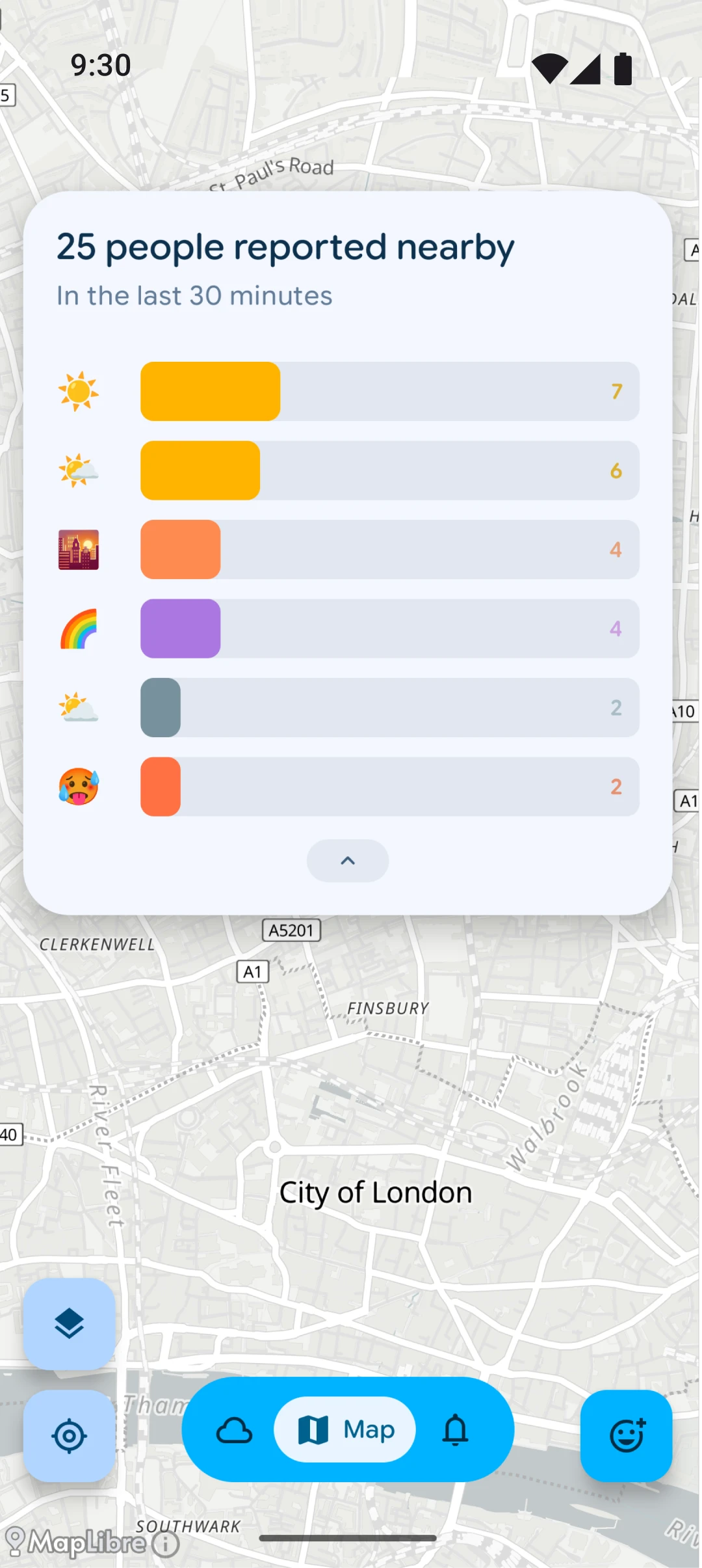 Emoji reports nearby