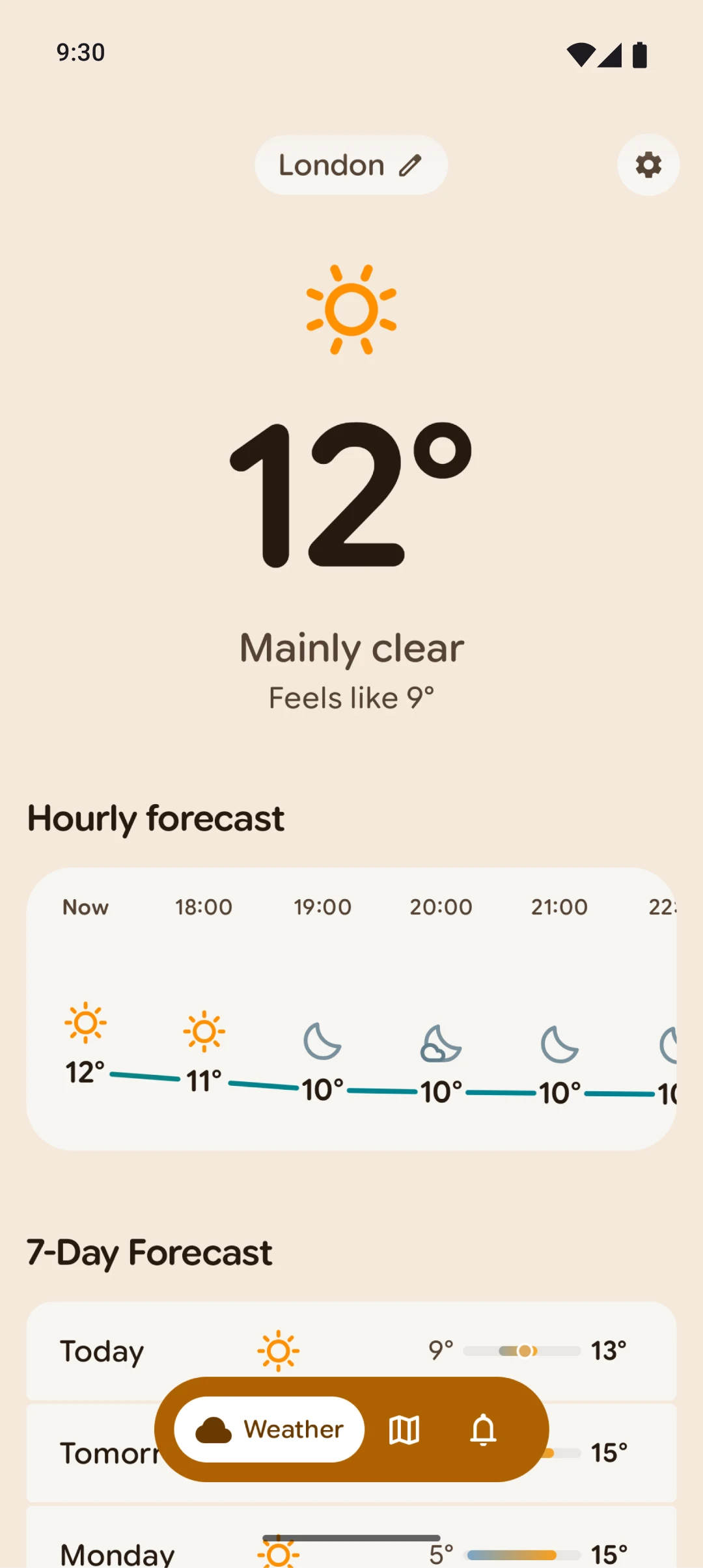 Gradient Weather sunny screen